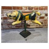 2 Piece Carved Wood Carousel Pig