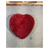 Vintage Velvet Tufted Heart Pillow