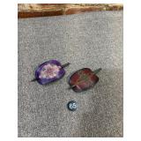 2 Hand Made Leather Hair Barrettes