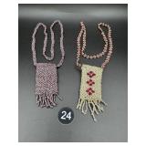 2 Hand-Beaded Pouches