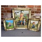 3 Oil Paintings of Young Boy, Signed Dianne Dengel