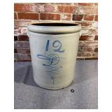 12 Gallon Crock, Free of cracks, Rings Nicely!