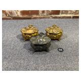 3 Art Nouveau Souvenir Trinket Boxes