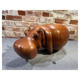 Wood Carved Hippo