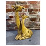 1970s Mother Giraffe & Child Sculpture