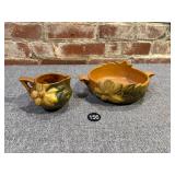 Roseville Pottery Clematis Bowl & Creamer