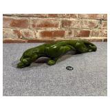 Mid-Century Green Ceramic Panther