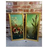 Two Vintage Floral Oil Paintings, Unsigned