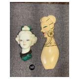 Ardalt Japan Ceramic & Wood Carved Geishas