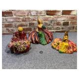 3 Chalkware Figures