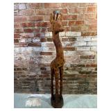 Artisan Wood Carved Giraffe