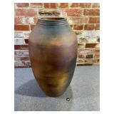 26" Wheel Thrown Vase w Unique Wood-Fired Glaze