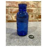 Blue Apothecary Bottle, Emerson Drug Co