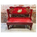 Artisan Made Hand Painted Chicken Bench