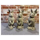 3 19" Concrete Rabbits