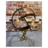 Cast Iron & Painted Copper Armillary Sphere