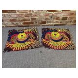 Raffia Straw Trivets, Pair