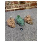 Czech Glass Frosted Grape Clusters, Set of 2