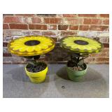 Lucite Flower Tables, Pair