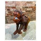 Carved Wooden Carousel Style Chimpanzee