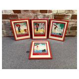 4 Jean Yarwood Fashion Themed Artwork, Circa 1980