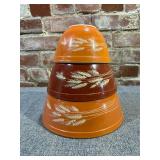 Set of 3 Pyrex Autumn Harvest Wheat Mixing Bowls