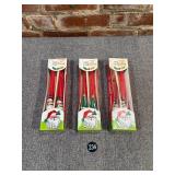 3 Pairs of Vintage Christmas Taper Candles