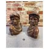 2 Wood Carved Tribes People