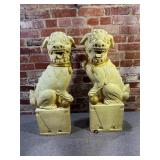 Chinese Ceramic Temple Foo Dogs, Pair