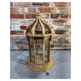Vintage Octagon Wood Bird Cage