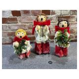 3 Papier Mache Vintage Christmas Carolers