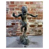 Iron Putti Figure Statue