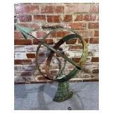 Copper Armillary w Cast Iron Zodiac Stand