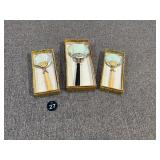 Chinese Bone Carved Magnifying Glass, Set of 3