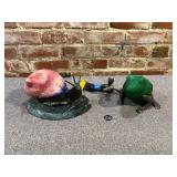 2 Figural Lamps, Frog & Seashell