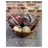 Basket of Vintage Rag Balls