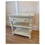 Single Drawer Farmhouse Style White Nightstand