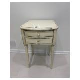 Distressed Farmhouse Style 2 Drawer Nightstand