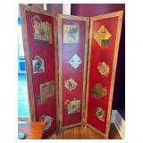 3 Panel Hand Painted Folding Screen