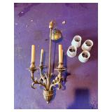 28" Vintage Brass French Bouillotte Chandelier