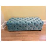 Tufted Turquoise Velvet Bench