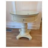 Round Accent Single Door Table w Glass Top