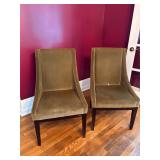2 Champagne Sloping Armchairs