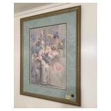 2 Large 1990s Decorative Floral Art Prints