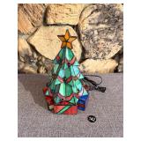 Leaded Glass Christmas Tree Lamp