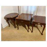 Queen Anne Style End Tables, Set of 3