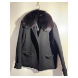 Charlotte Little Fur Collar Wool Blazer Sz Small