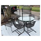 Wrought Iron Table w 6 Chairs