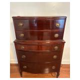 Mahogany Federalist 5 Drawer Dresser