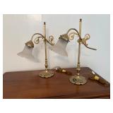 Brass Table Lamps, Pair